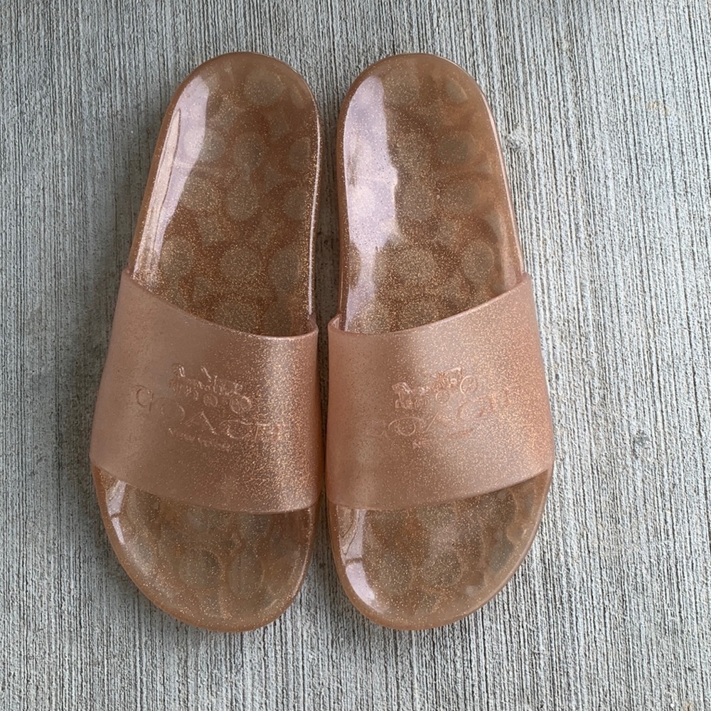 Coach Sparkly Jelly Slides / Sandals